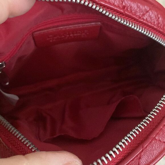 NWOT Danier Quilted Red Leather Chain Strap Crossbody Bag - Picture 9 of 11